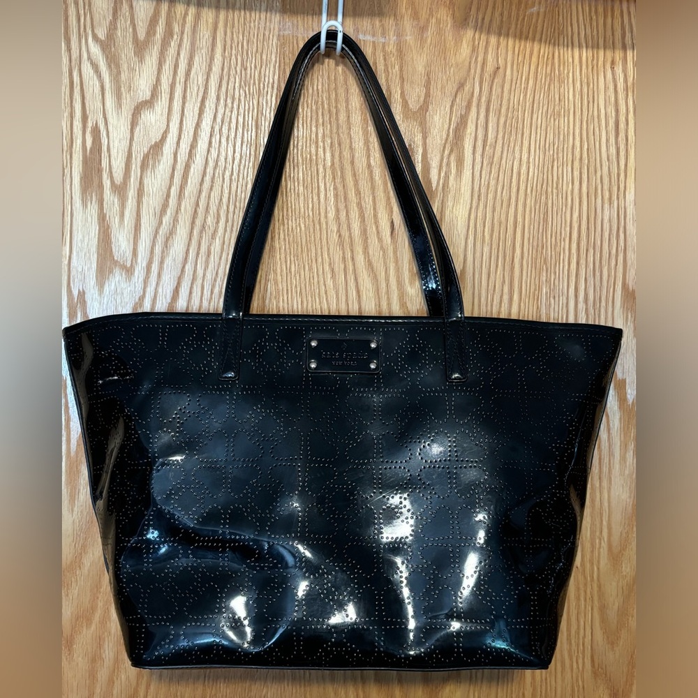 Perforated Patent Leather Tote